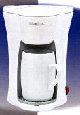 Cafetera de goteo CLATRONIC KA2563, para 1 taza de café, incluye una taza de ceramica y cucharilla dosificadora, filtro de nylón permanente extraible, interruptor ON OFF con piloto indicativo, base antideslizante.